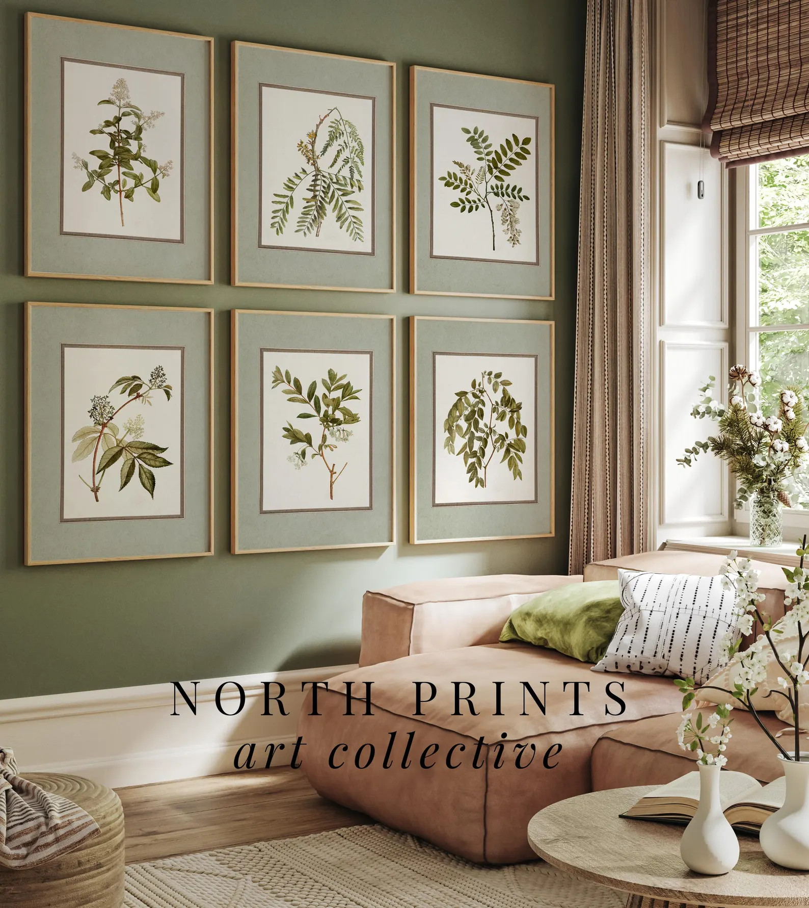 Vintage Botanical Gallery Print Set: Muted Sage Green Wall Art (digital Printable) S6-21 - Etsy | Etsy (US)