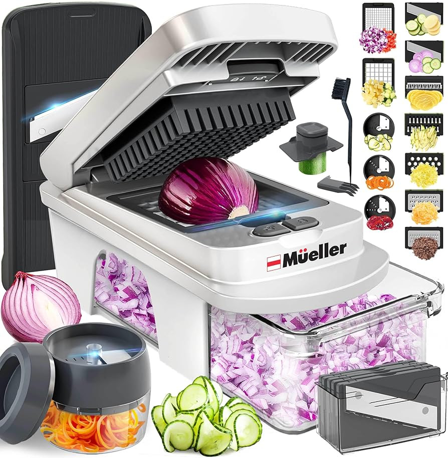 Mueller Pro-Series All-in-One, 12 Blade Mandoline Slicer for Kitchen, Food Chopper, Vegetable Sli... | Amazon (US)