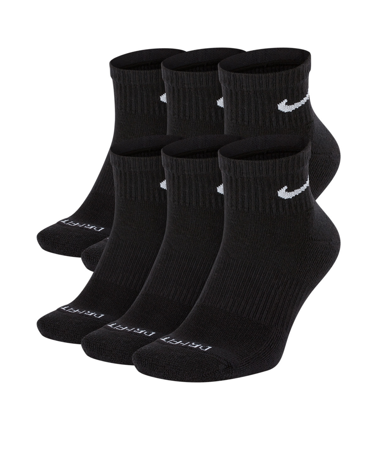 Nike Unisex 6-Pack Dri-fit Ankle Socks - Black | Macy's