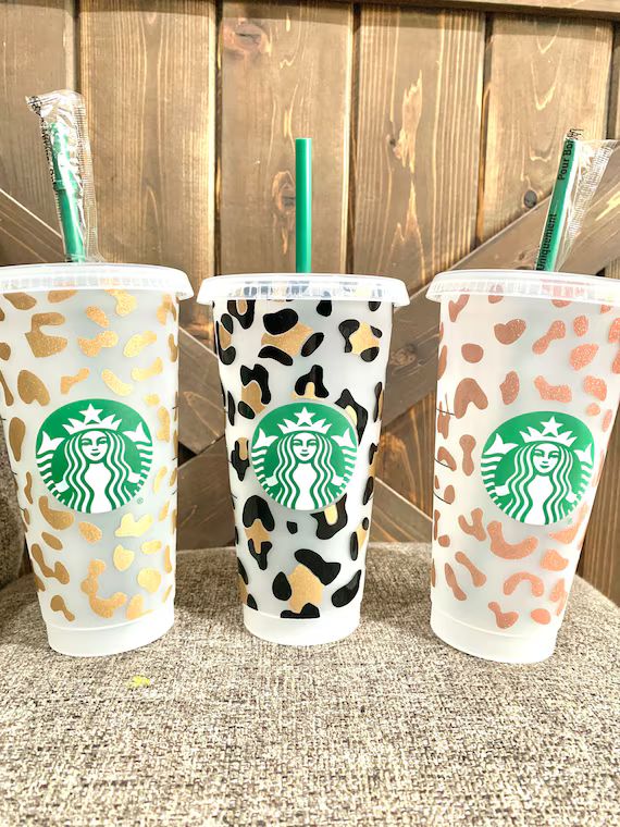 STARBUCKS custom reusable cold cup tumbler; venti custom tumbler; leopard print | Etsy (US)