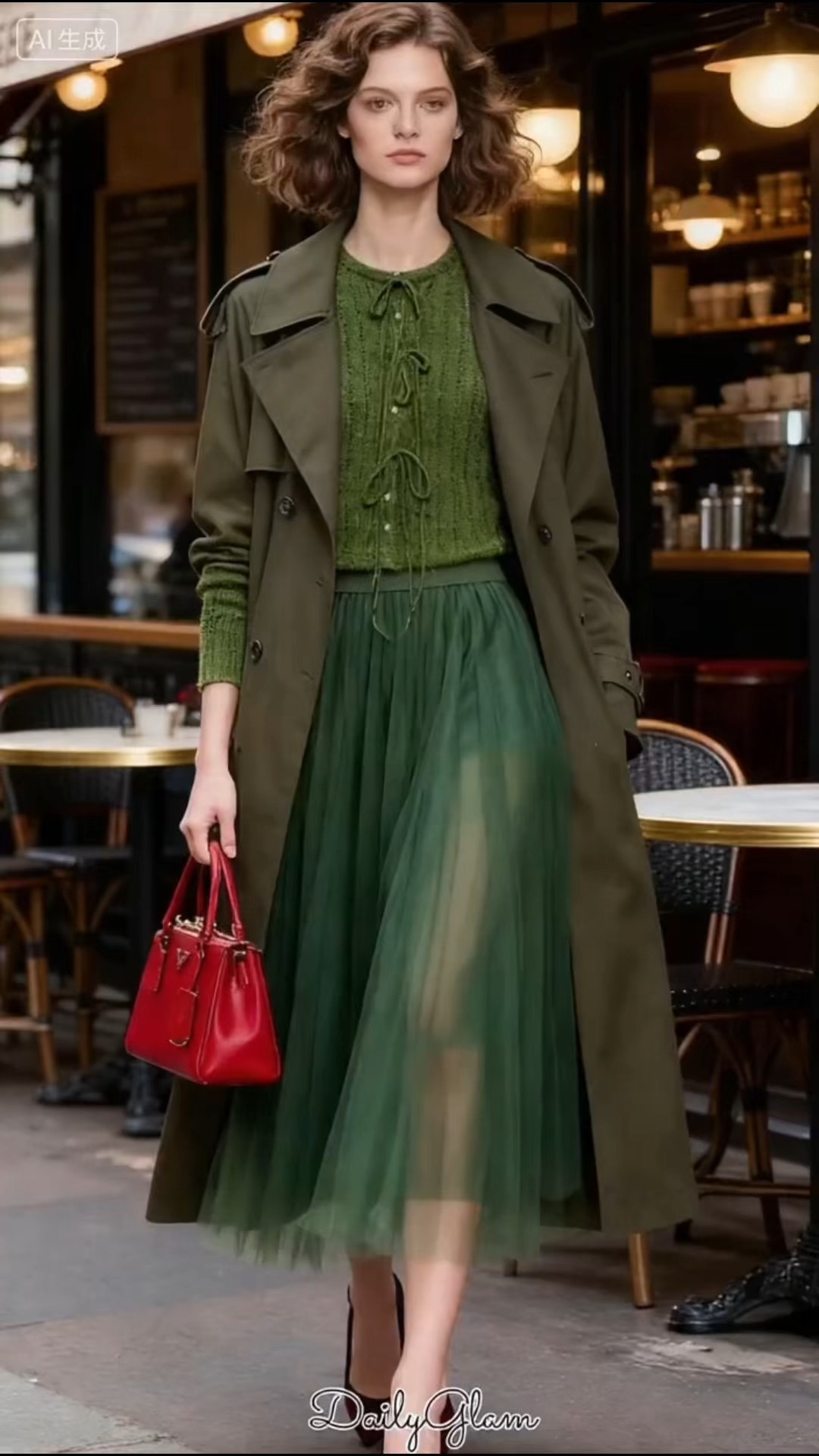 💜 Girls, this has been my go-to romantic fall look lately! That olive trench coat paired with a flowy tulle midi skirt feels so dreamy, and the bold red tote and pumps add just the right pop of color.
I get compliments every time I wear this to my favorite café—cozy, feminine, and totally effortless.

#OliveGreenTrench #TulleSkirtVibes #FallRomantic #LTKSeasonal

#LTKootd