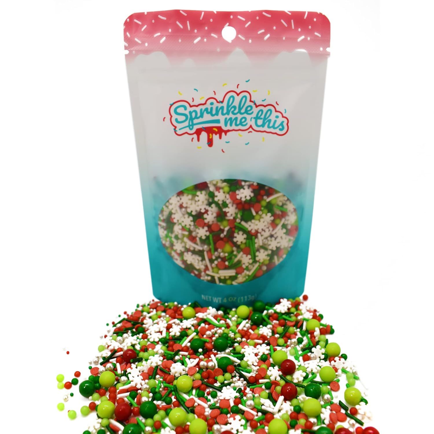 Under the Mistletoe - 4 Oz Sprinkle Resealable Bag - Christmas Themed Sprinkle Mix - Featuring Gr... | Amazon (US)