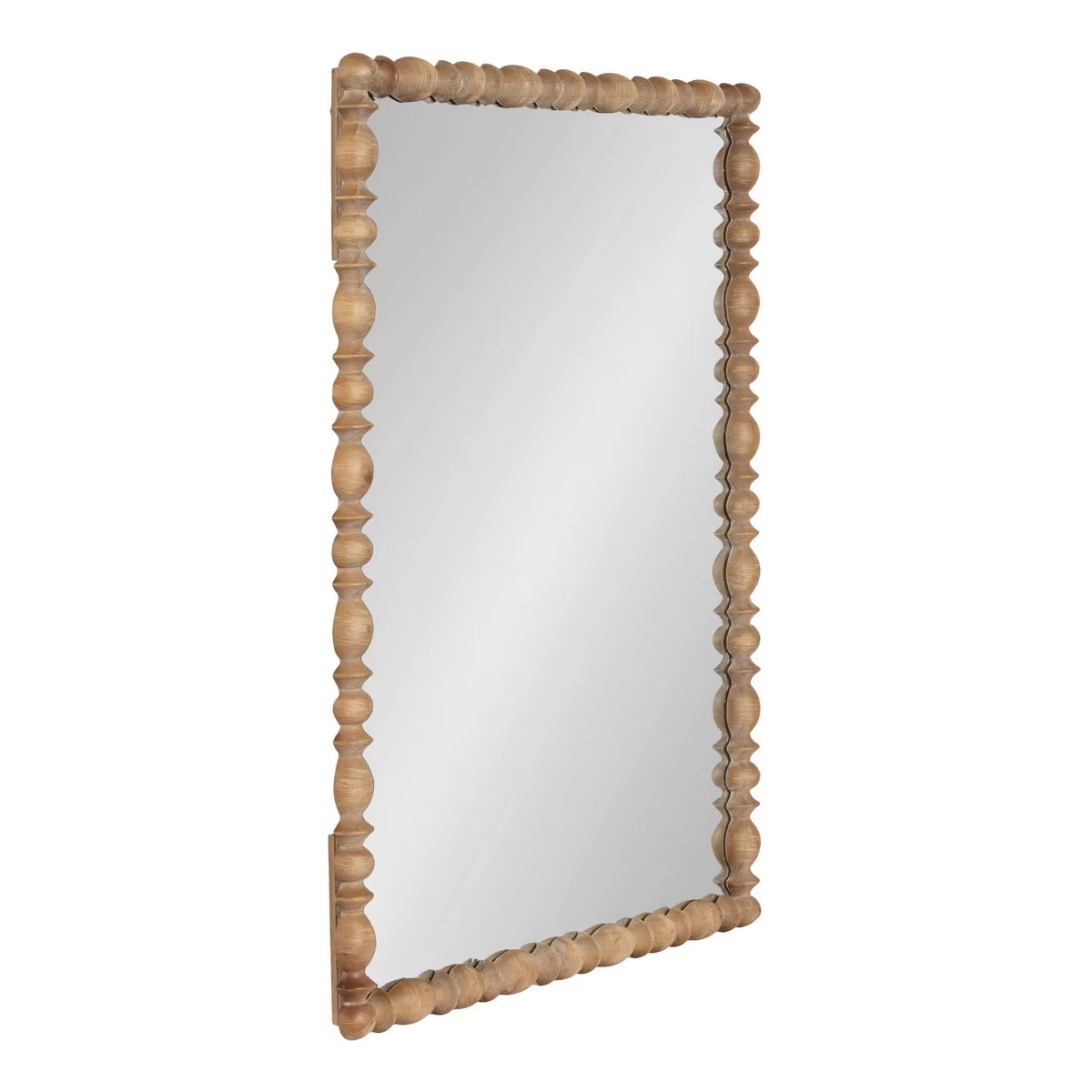 Kate & Laurel All Things Decor 23"X34" Prindle Turned Wood Rectangle Mirror Rustic Brown | Target