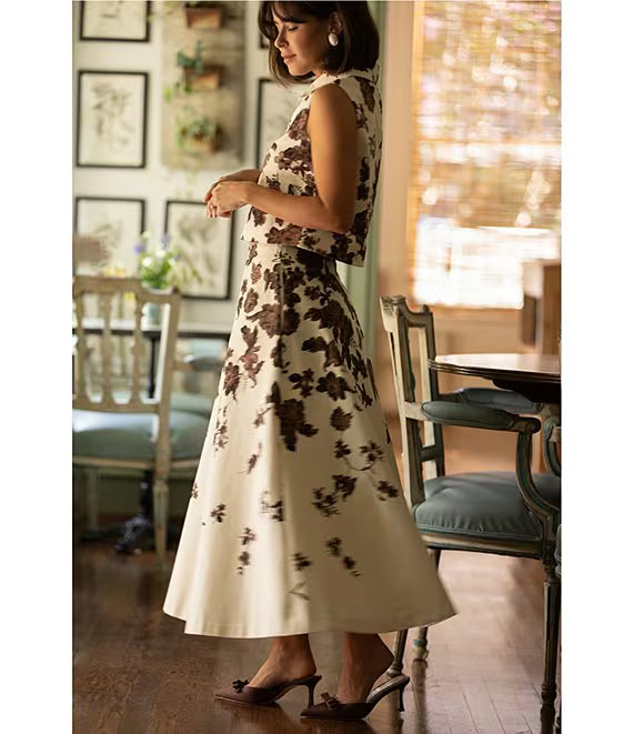 x Style Bungalow Chintz Floral Canvas Side Pocket A-Line Skirt | Dillard's