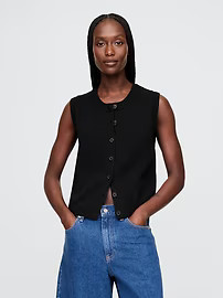 Cropped Cardigan Sweater Vest | Gap (US)