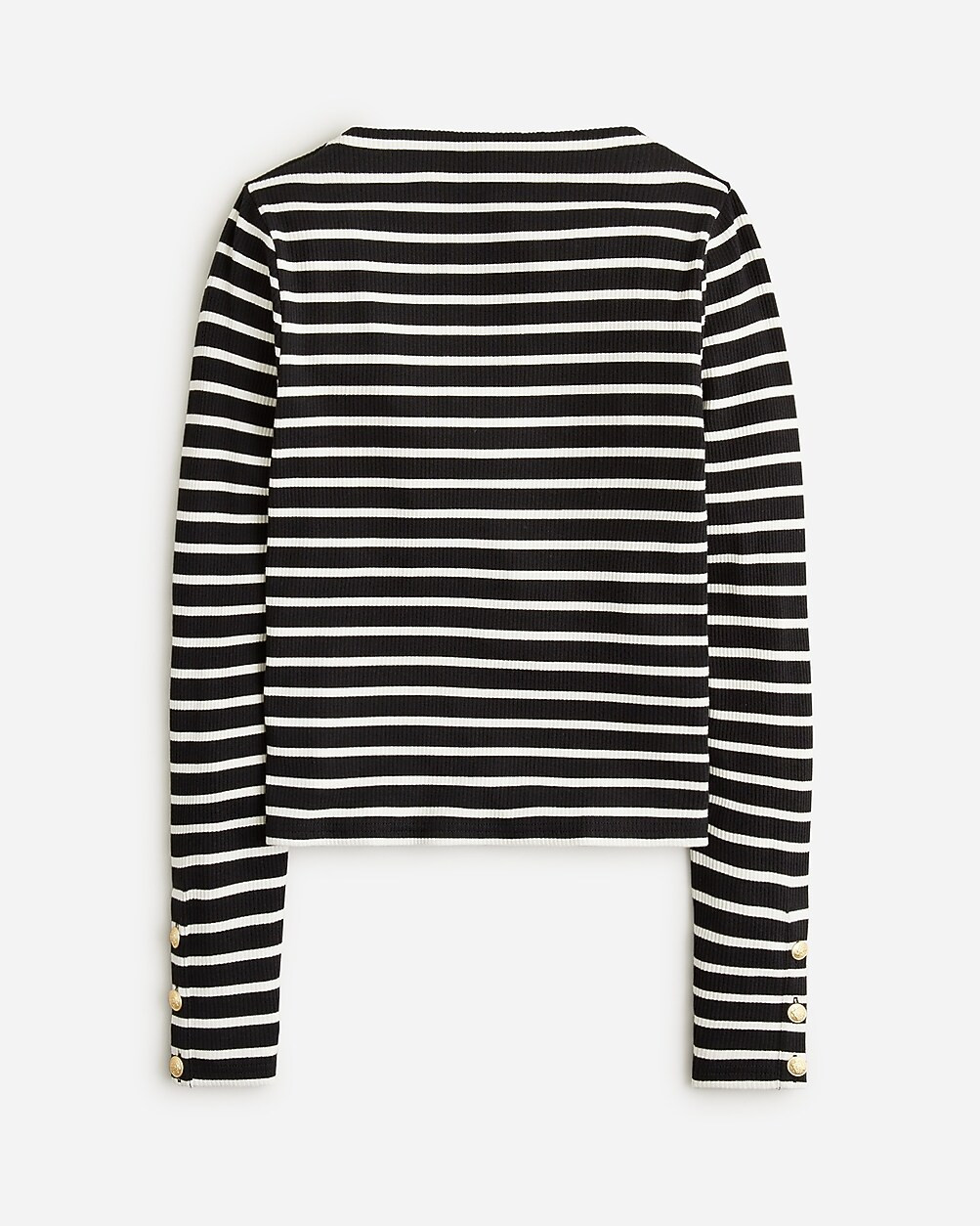 Vintage rib split-neck T-shirt with buttons in stripe | J. Crew US