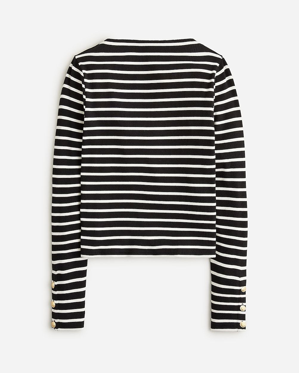 Vintage rib split-neck T-shirt with buttons in stripe | J.Crew US