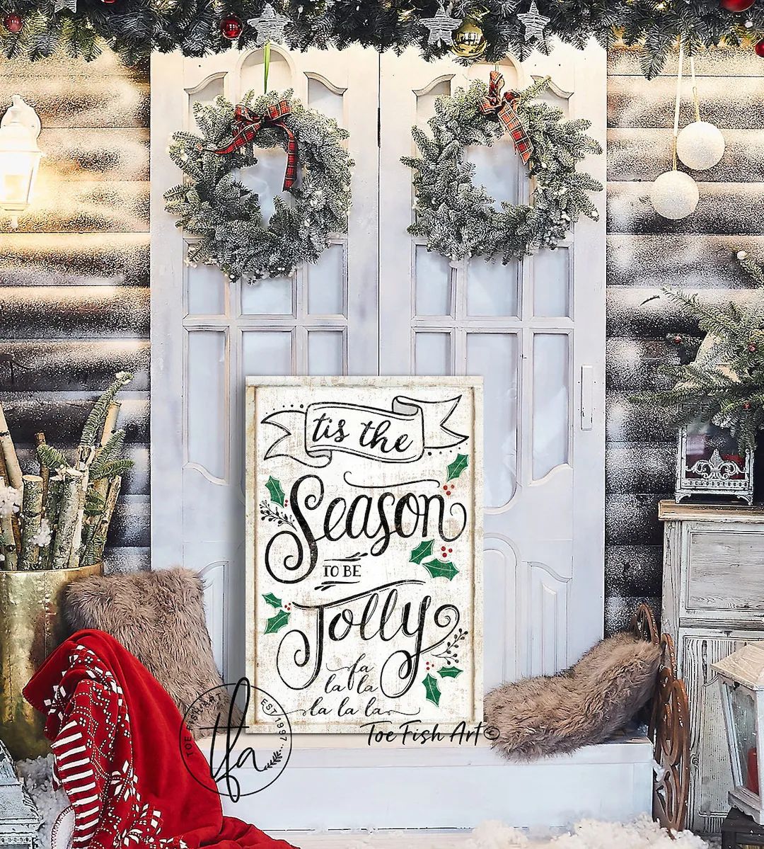 Rustic Farmhouse Christmas Sign Tis the Season Sign to Be - Etsy | Etsy (US)