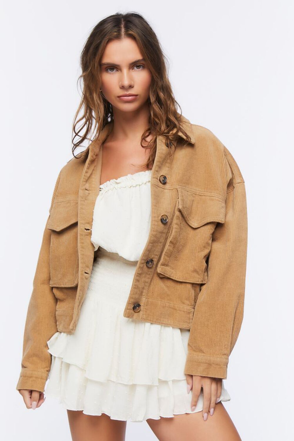 Corduroy Button-Front Jacket | Forever 21 | Forever 21 (US)