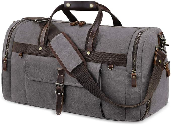 Travel Duffel Bag Waterproof Duffle Bags for Men Oversized Genuine Leather Carryon Weekend bag Ca... | Amazon (US)