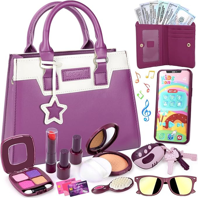 Loscola Little Girls Play Purse, Toddler Purse, Princess Toys for 3 4 5 6 Year Old Girl, Kids Pur... | Amazon (US)