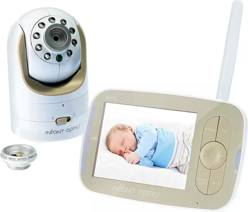 Infant Optics - Video Baby Monitor with 3.5"" Screen - Gold/White | Best Buy U.S.