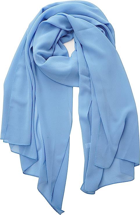YOUR SMILE for Women Lightweight Breathable Solid Color Soft Chiffon Long Fashion Scarves Sun-pro... | Amazon (US)