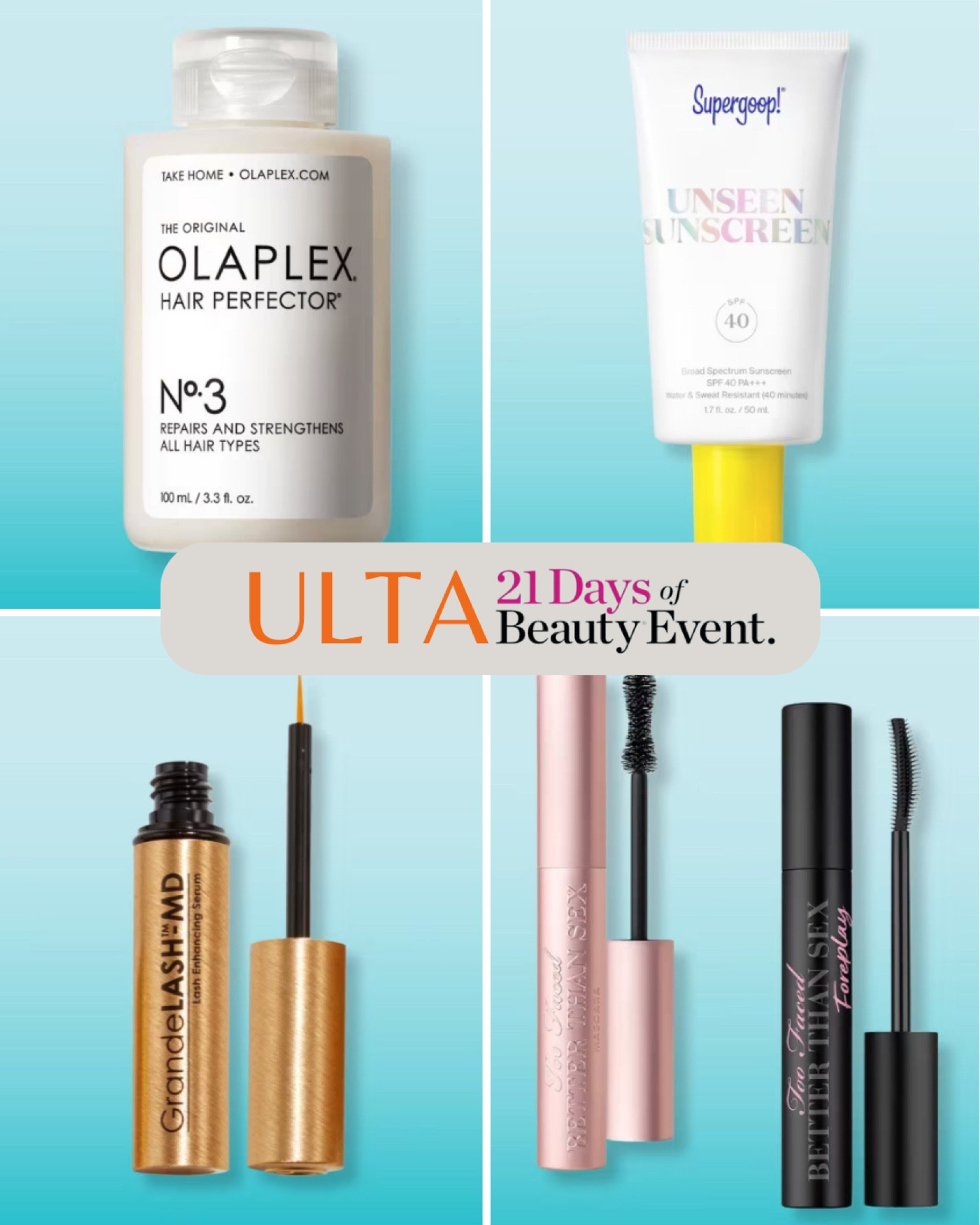 Today’s half off beauty deals at Ulta! Olaplex, Supergoop, and Grande Lash!

#LTKBeauty #LTKSaleAlert