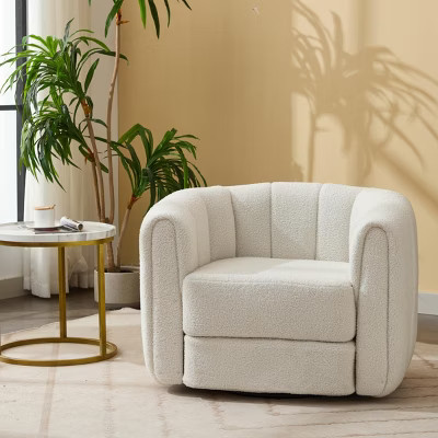 Swivel Accent Chair 360° Comfy Recliner Teddy Arm Chair Single Sofa,Swivel Barrel Chair For Livi... | Target