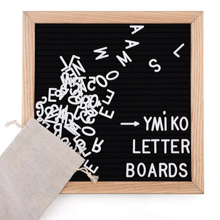 Letter Board with Black Felt, Includes 423 White Letters and Numbers, Wooden Frame, 25 Inches | Walmart (US)