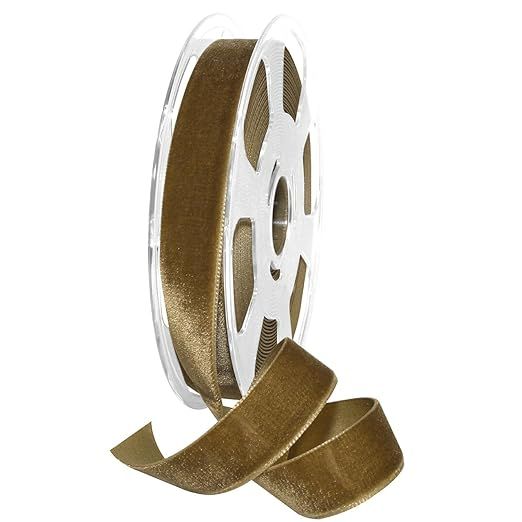 Morex Ribbon Nylon, 7/8 inch by 11 Yards, Antique Gold, Item 01225/10-533 Nylvalour Velvet Ribbon... | Amazon (US)