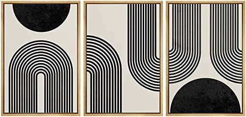 SIGNLEADER Framed Canvas Print Wall Art Spiral Parabolas & Solid Semi Circle Geometric Shapes Dra... | Amazon (US)