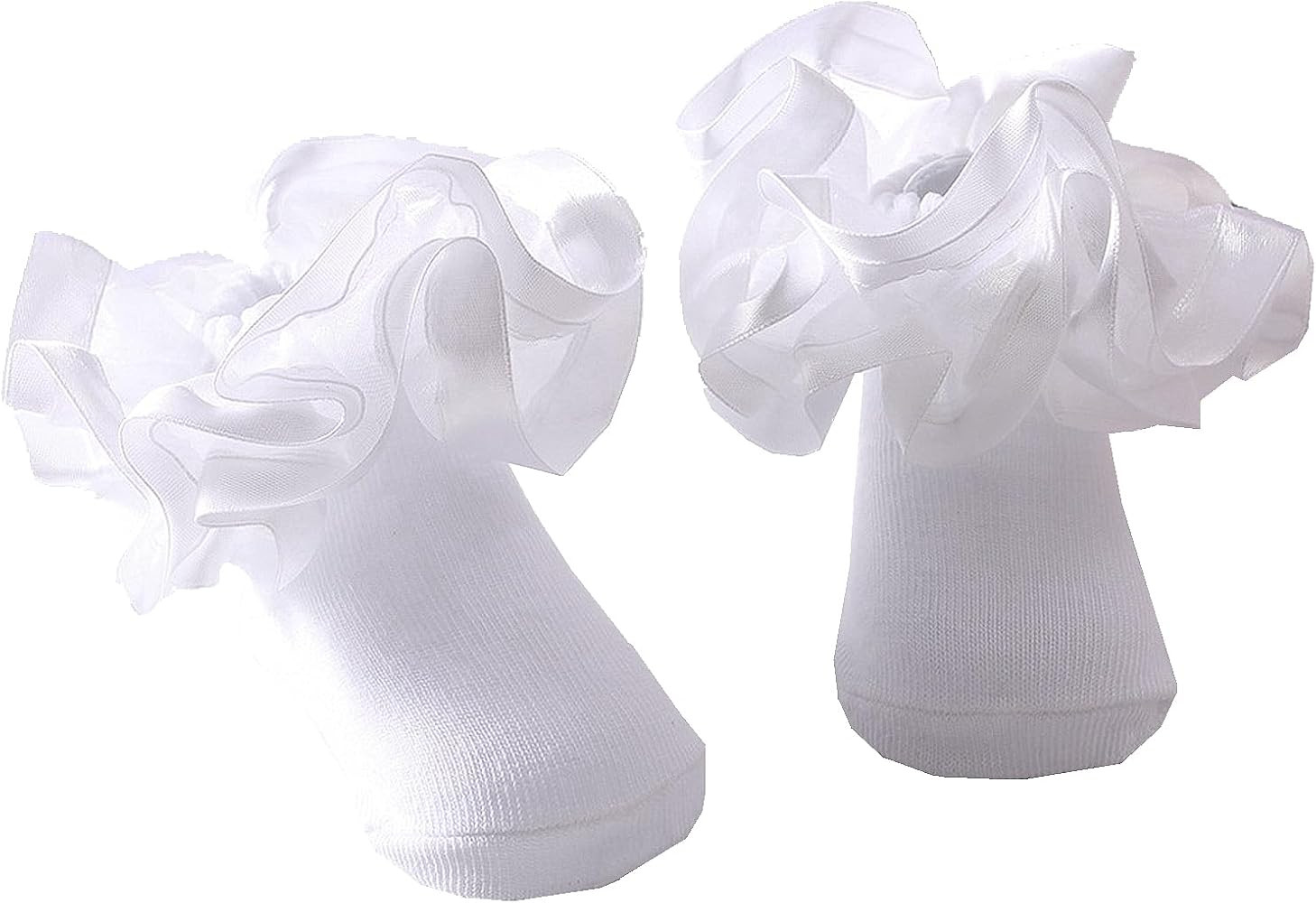 3D Three-dimensional Ruffled Lace Cotton Socks,Cute Double Big Lace Dress Princess Socks for Girl... | Amazon (US)
