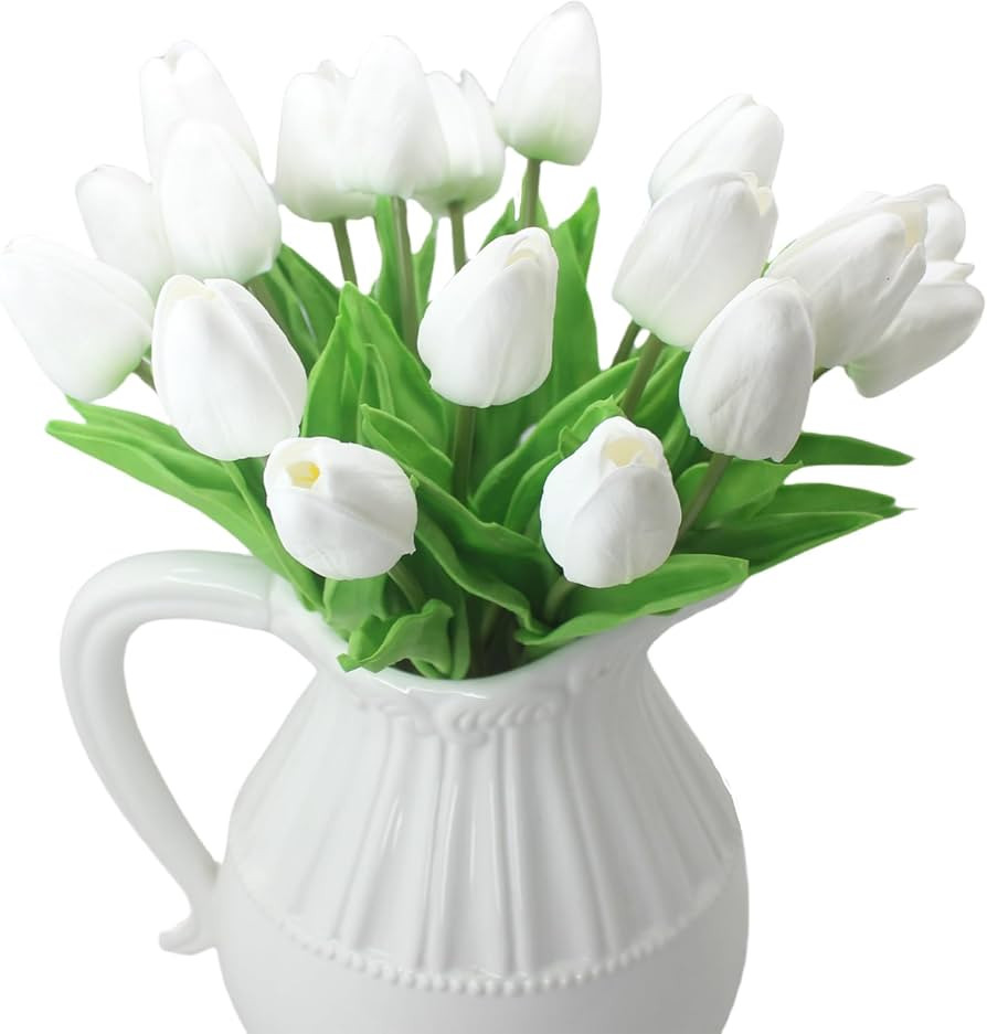 Artificial Tulips 10 Heads Mini Real Touch Artificial Flowers Fake Tulip for Home Decor Wedding P... | Amazon (US)