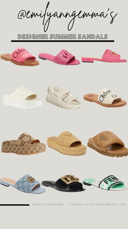 Designer sandals. Prada. Chloe. Gucci. Dolce and Gabbana. Summer sandals  

#LTKtravel #LTKshoecrush