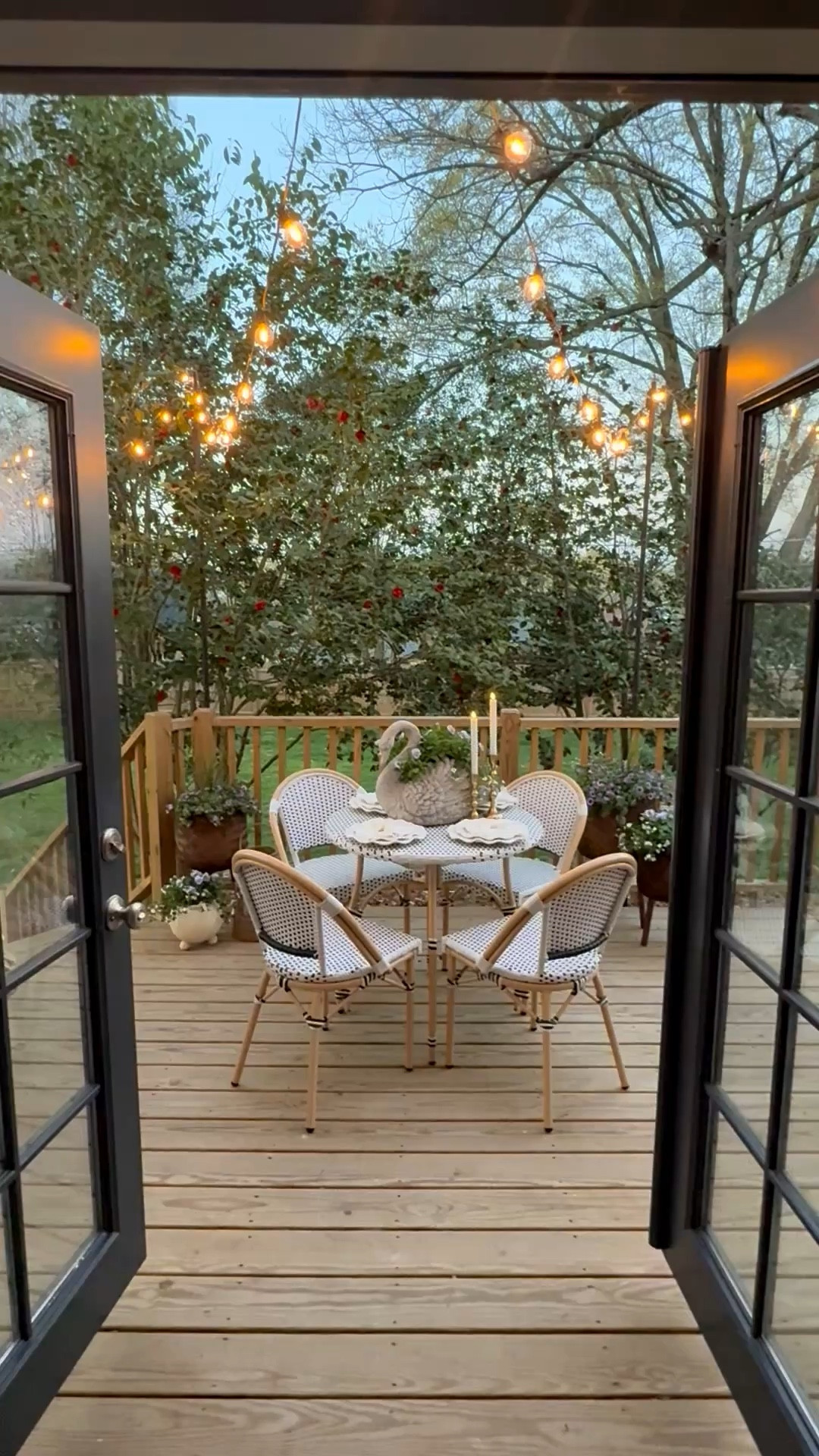 Spring deck with bistro set...

#LTKSeasonal #LTKHome #LTKSaleAlert