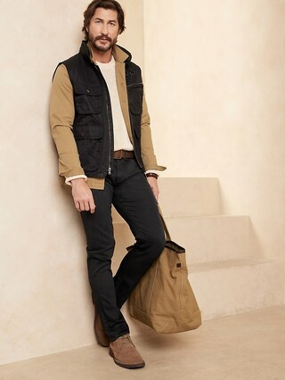 Slim LUXE Traveler Black Jean | Banana Republic (CA)