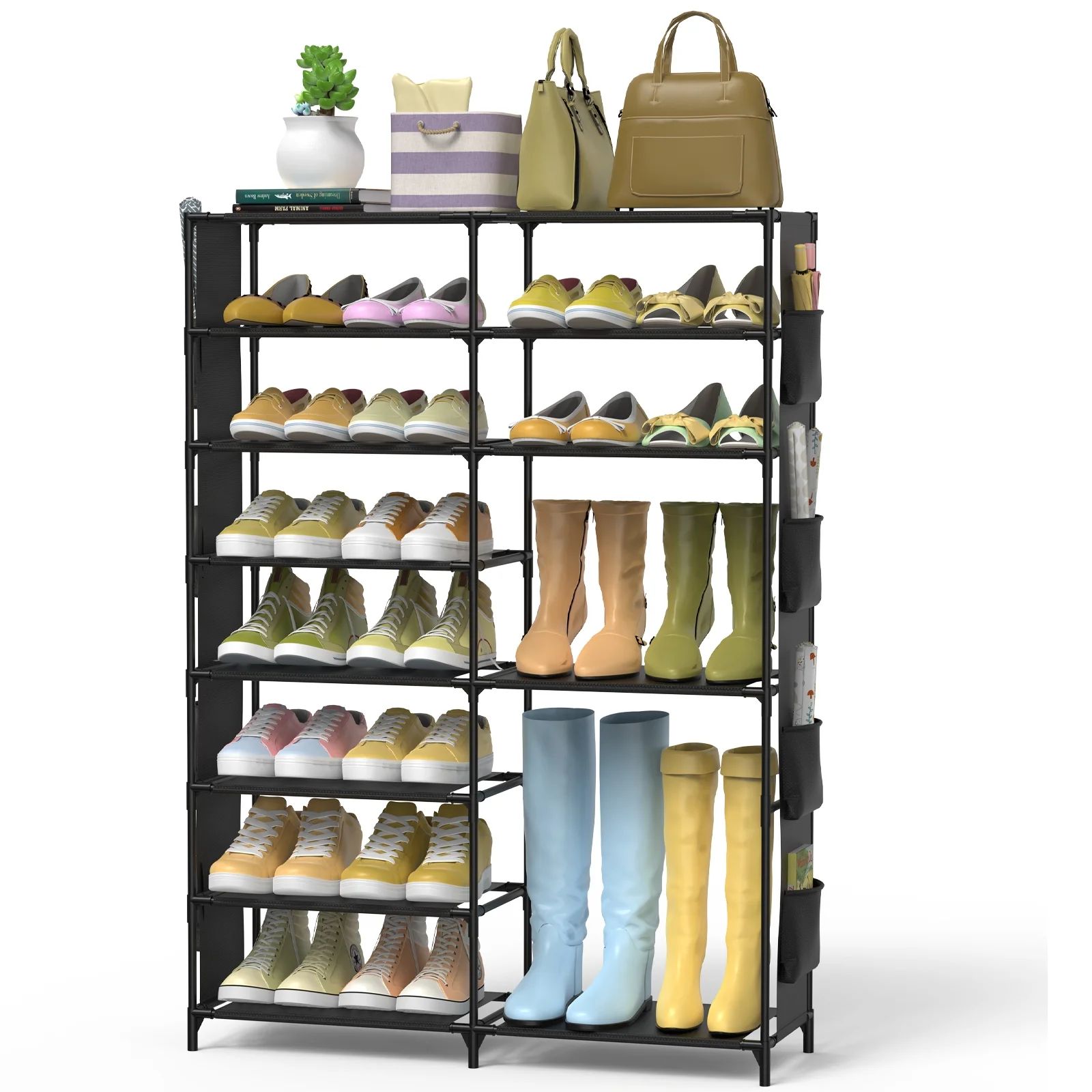 VAVSEA Shoe Rack, 8 Tier Large Shoe Organizer, Metal 22-26 Pairs Tall Shoe Storage Shelf, Shoe & ... | Walmart (US)