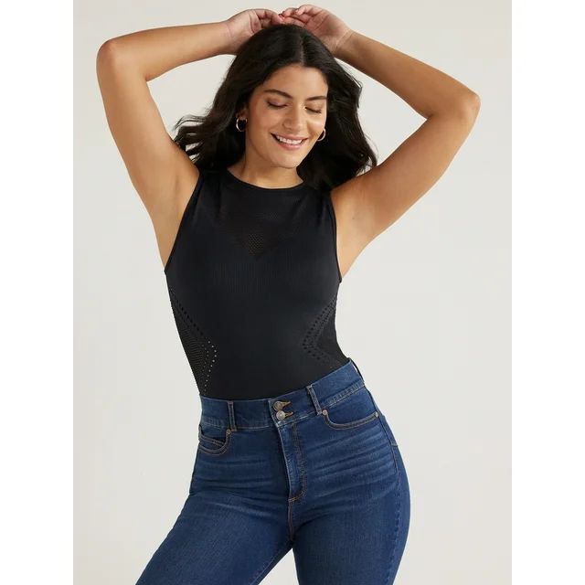 Sofia Jeans Women's Seamless Crochet Bodysuit, Sizes XS-XL | Walmart (US)