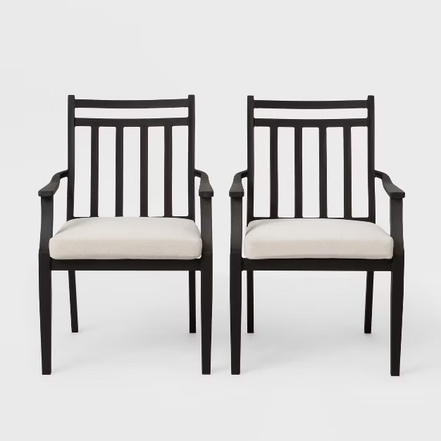 Fairmont 2pk Stationary Patio Dining Chair - Linen - Threshold™ | Target