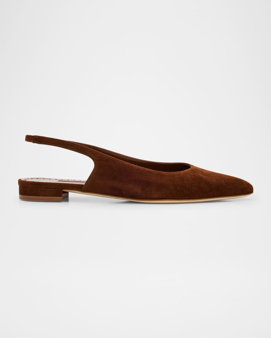 Suede Slingback Ballerina Flats | Neiman Marcus