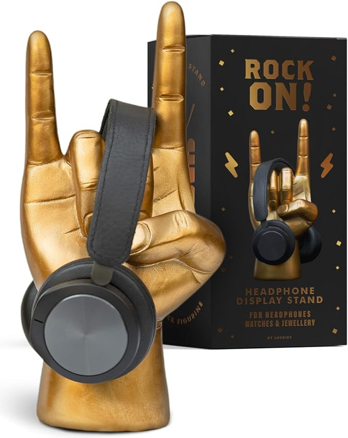 Luckies Headphone Stand | Headphone Holder | Rock On Hand | Headset Stand | Mens Jewellery Holder... | Amazon (UK)