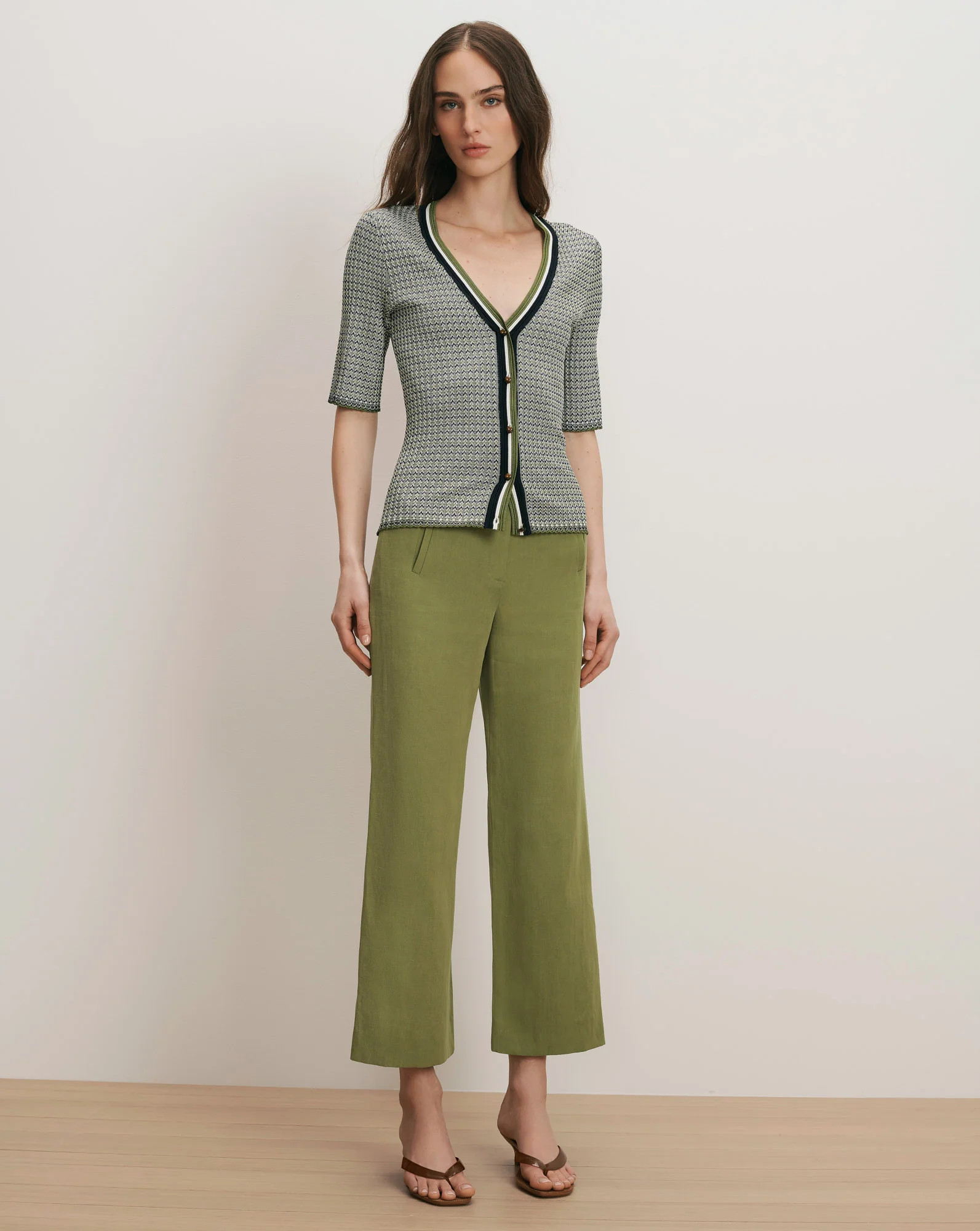 Dova Wide-Leg Linen Pant | Veronica Beard