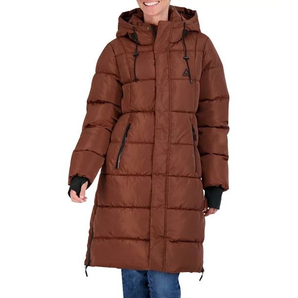 Reebok Women's Plus Size Maxi Puffer Coat with Hood - Walmart.com | Walmart (US)