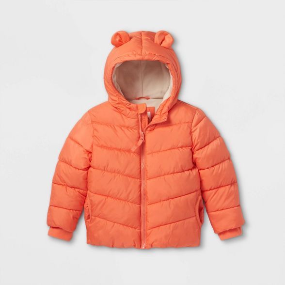 Toddler Critter Puffer Jacket - Cat & Jack™ Orange | Target