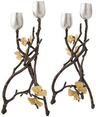 Michael Aram Butterfly Gingko 2-Pc. Candle Holder Set - Macy's | Macy's