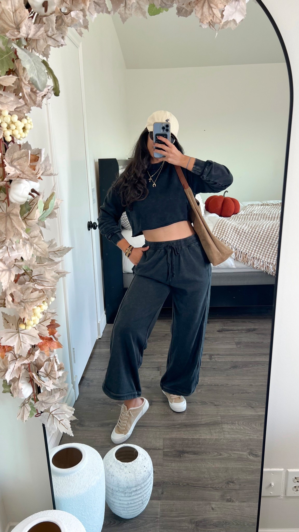 We love a comfy fall fit! This set is just 🤌 you will wear this all the time! The sweater neck line is a little tight and not much stretch. I’m wearing a small in the sweatshirt and medium in the pants, I could’ve done a small in the pants too 

#LTKStyleTip #LTKActive #LTKFindsUnder50