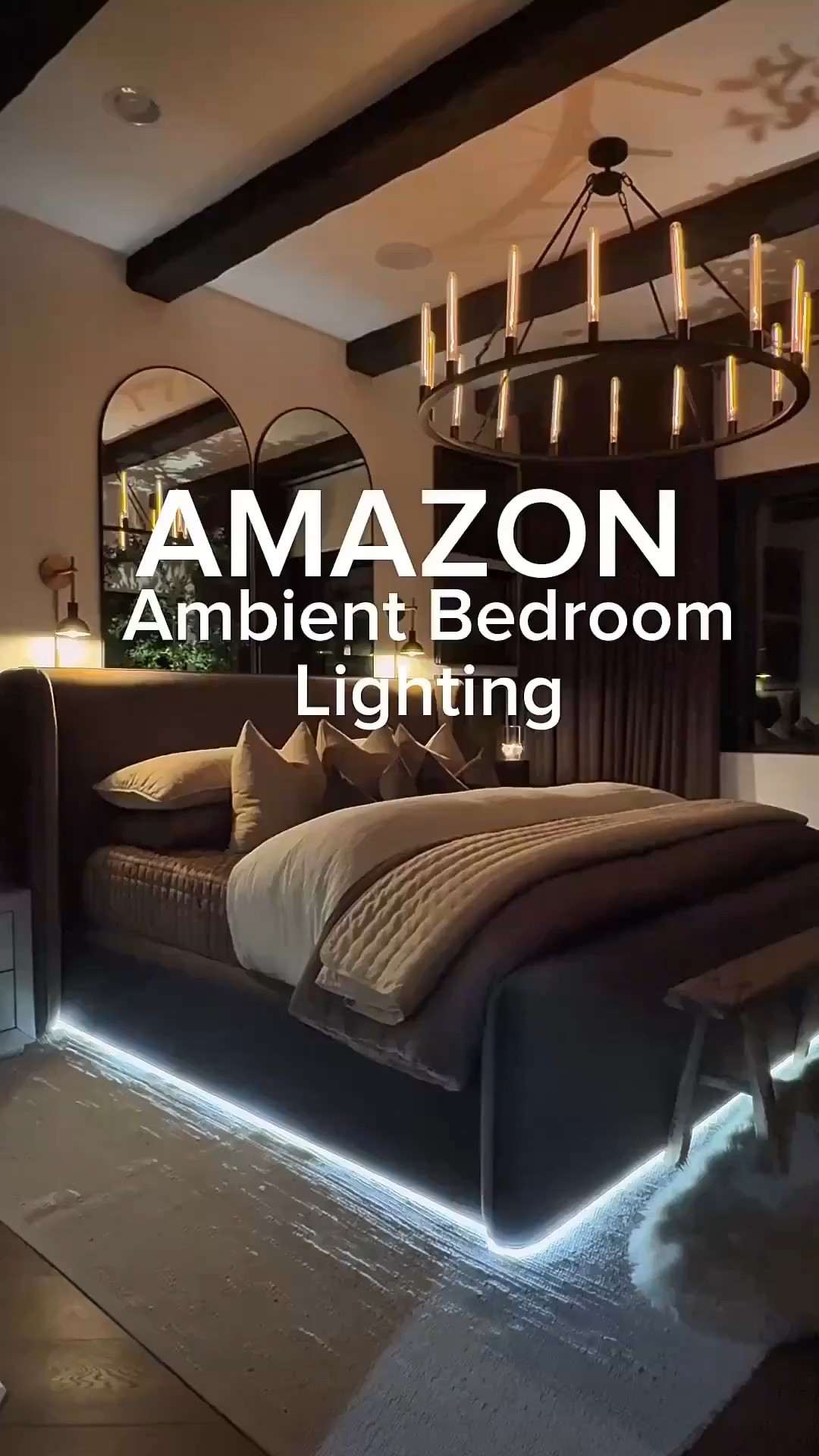 A simple way to add ambiance to your bedroom, these led strips! They have a remote, that has several timers, you can adjust the lighting, and different modes. This is one of my favorite things to use throughout my home to create that cozy glow. ❤️ I love how it makes the bed look like it’s floating ☁️ 

#amazonhome #bedroomdecor #bedroomlighting #ambientlighting #ledlights #bougieonabudget #founditonamazon #interiordesign #aestheticfinds 

#LTKHome