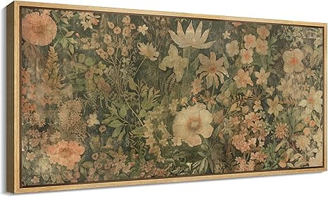 SIGNFORD Extra Large Framed Canvas Print Wall Art Vintage Floral Garden Antique Style Flower Arra... | Amazon (US)