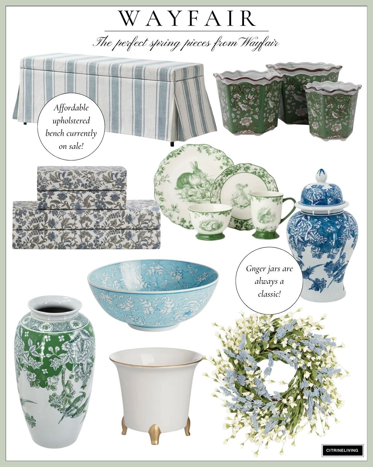 The perfect spring finds from Wayfair! 

Home decor, home finds, chic home, chic decor, green decor, blue decor, spring decor, home favorites, hosting essentials, decorative vases 

 

#LTKHome #LTKSeasonal