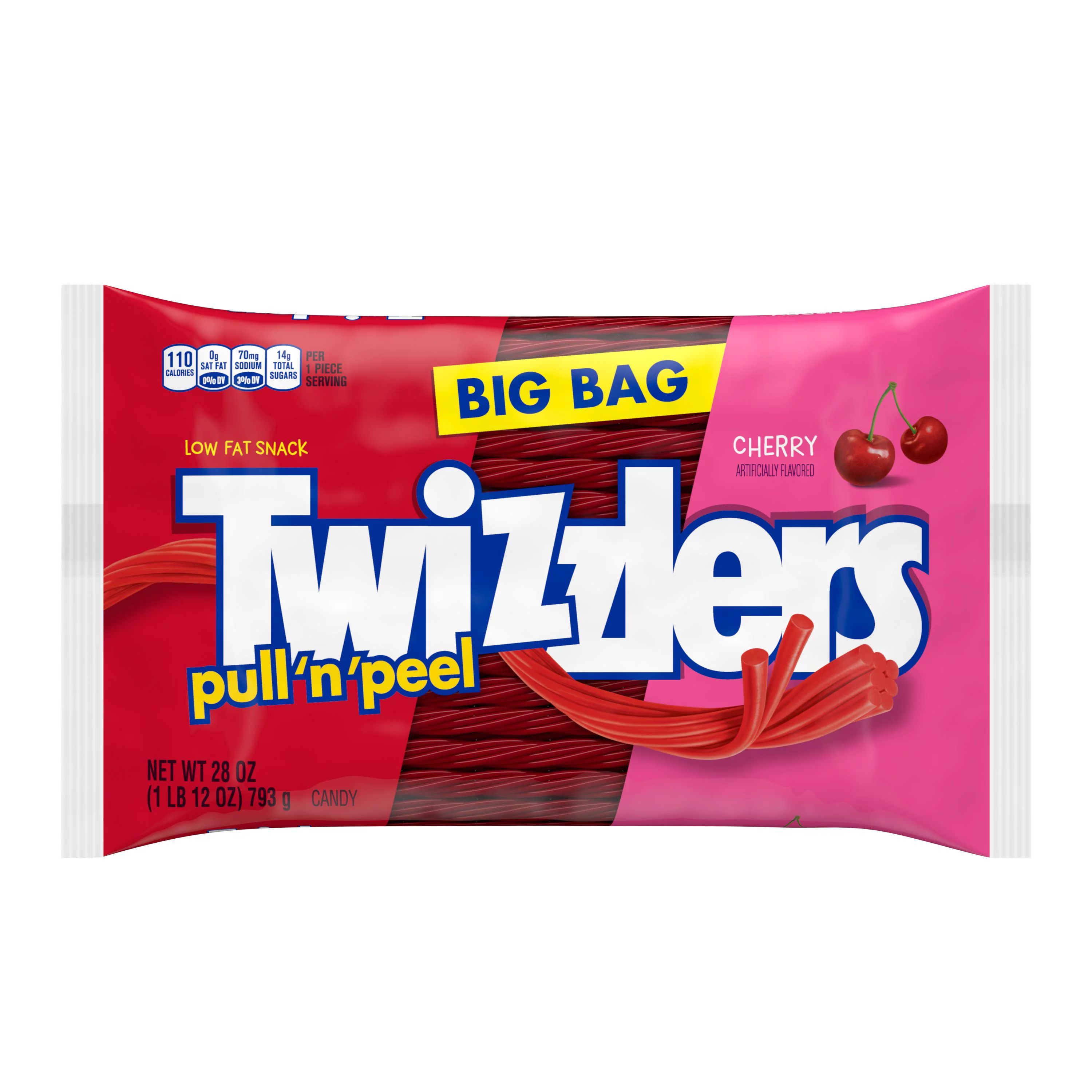 TWIZZLERS PULL 'N' PEEL Cherry Flavored Chewy Candy, 28 oz, Bag - Walmart.com | Walmart (US)