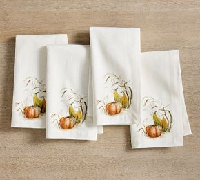 Bedford Harvest Gourd Cotton/Linen Napkins - Set of 4 | Pottery Barn (US)