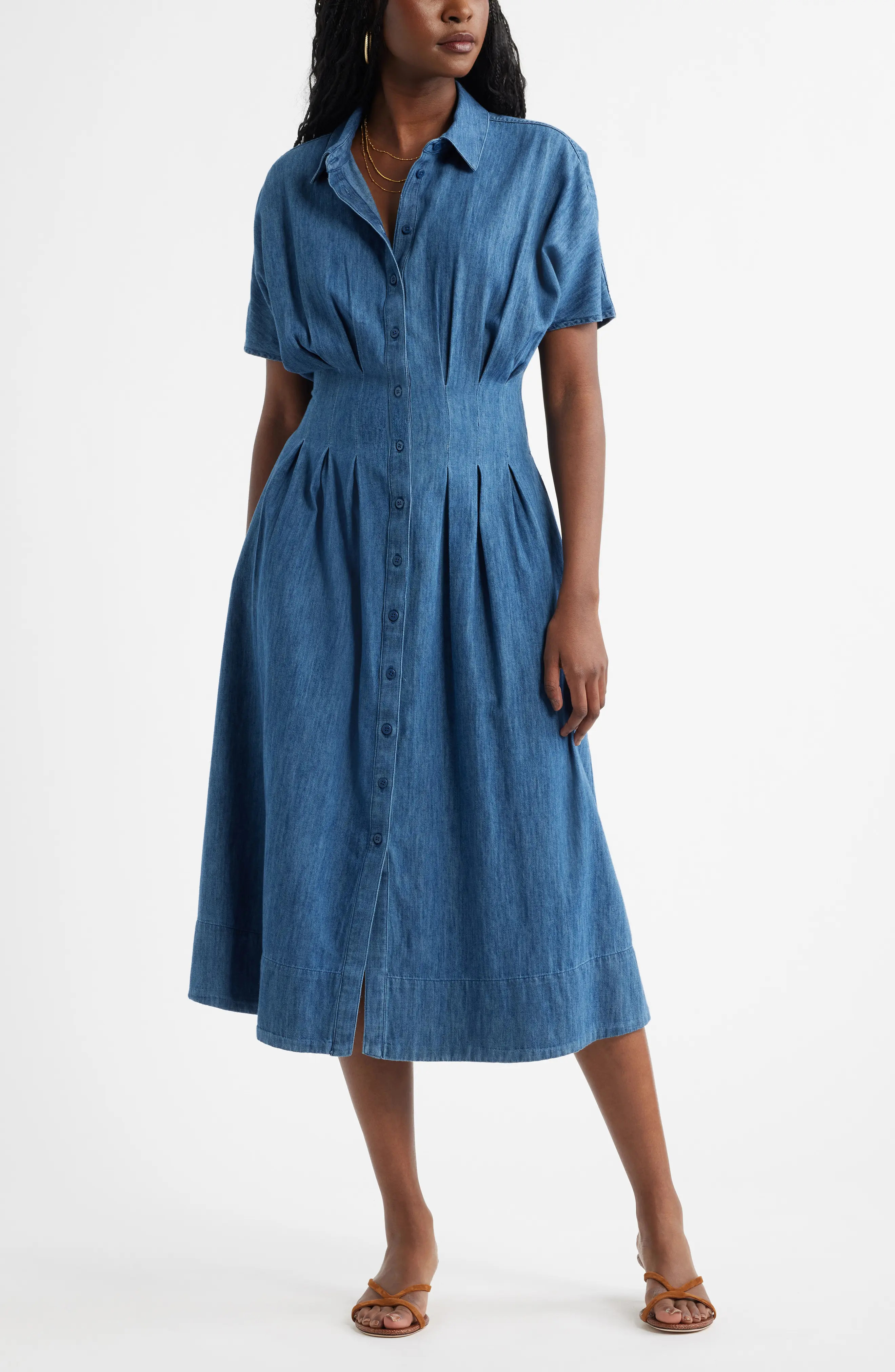Short Dolman Sleeve Denim Shirt Dress (Women) | Nordstrom | Nordstrom