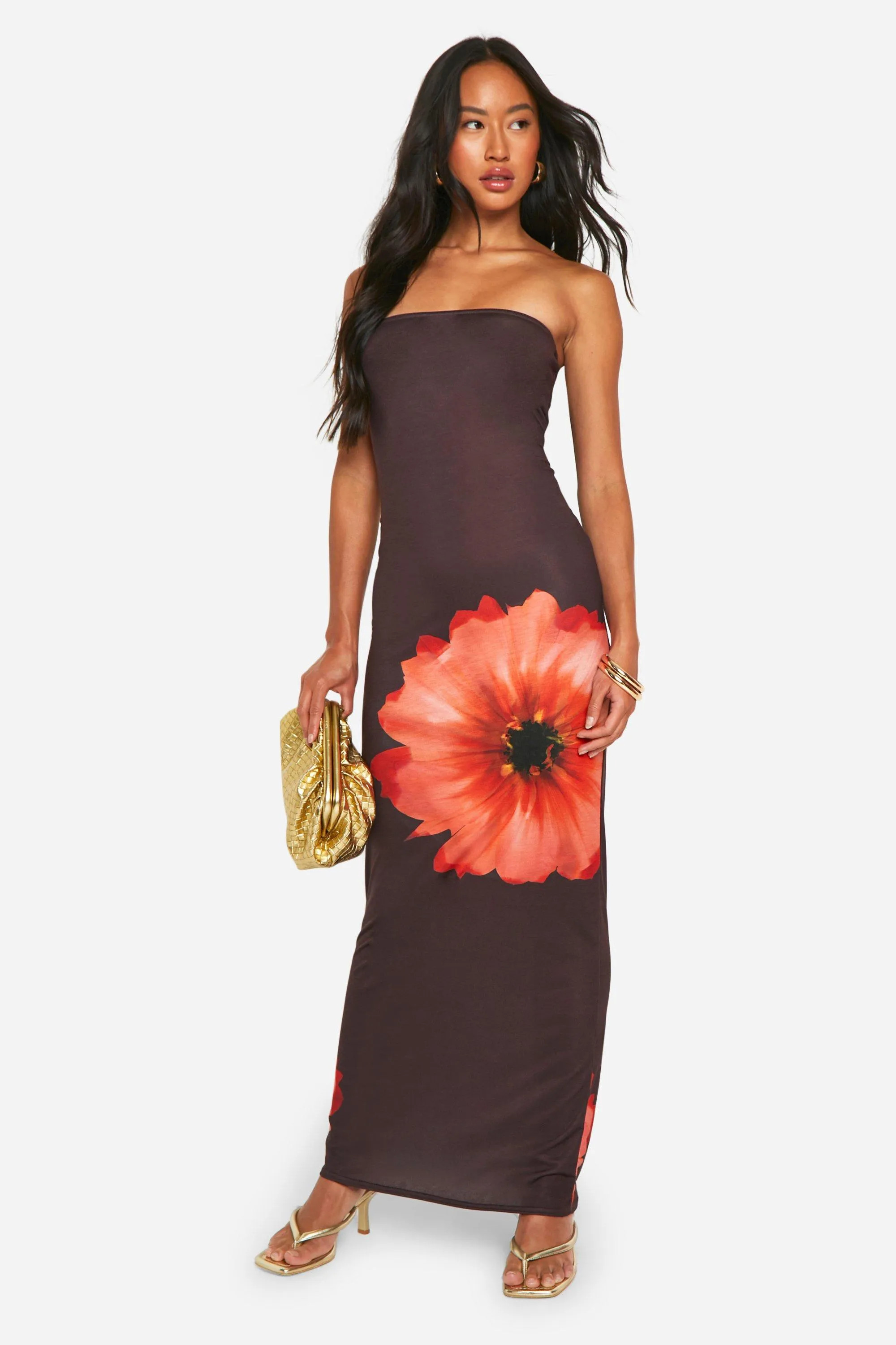 Dresses | Floral Bandeau Maxi Dress | boohoo | Boohoo.com (UK & IE)