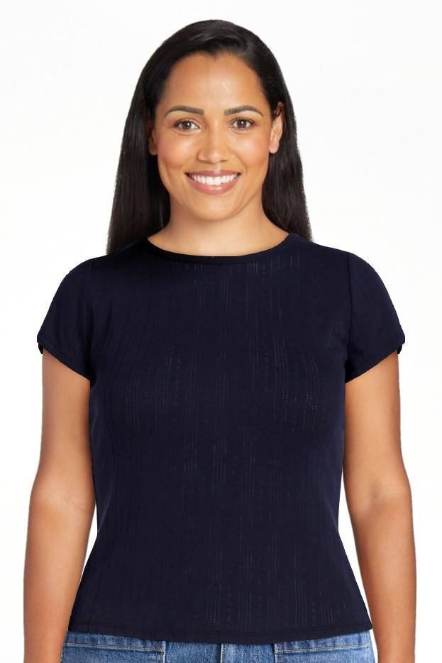 Free Assembly Women's and Women's Plus Pointelle Mini Tee with Short Sleeves, Sizes XS-4X | Walmart (US)