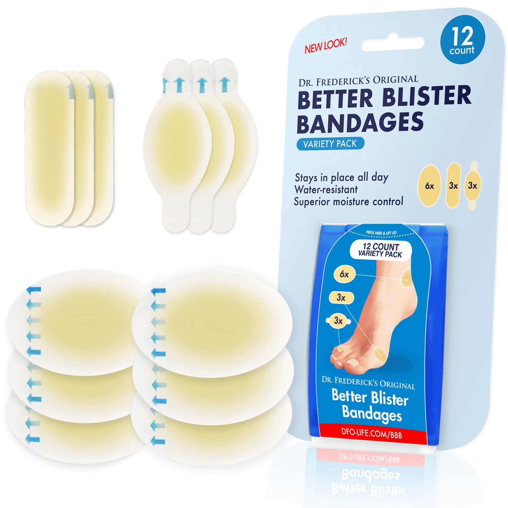 Dr. Frederick's Original Better Blister Bandages - 12 ct Variety - Water Resistant Hydrocolloid B... | Walmart (US)