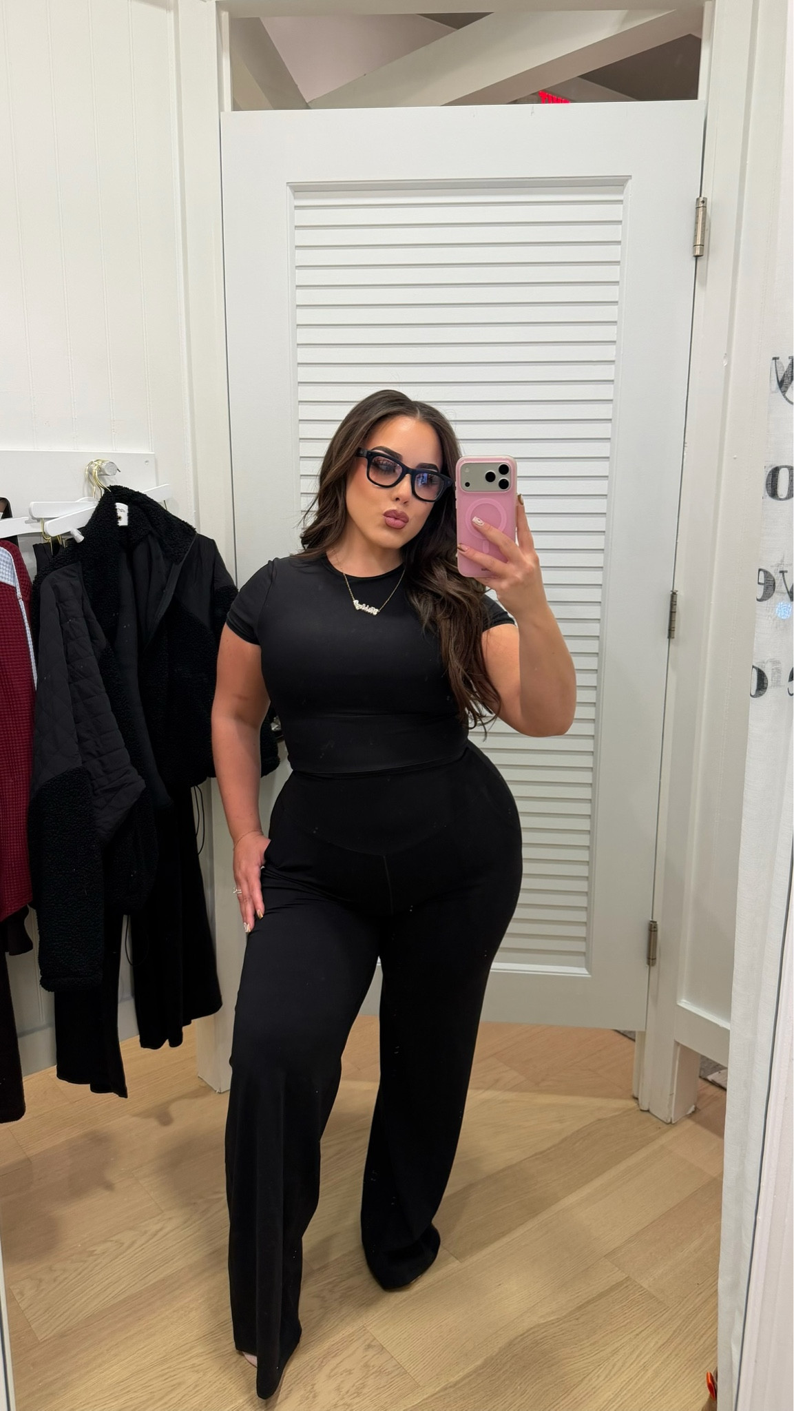 POV trying on clothes at @aerie as a curvy midsize & petite 5’2” 🤓🫶🏼 I tried on everything in size Large! 

#LTKPetite #LTKSaleAlert #LTKMidsize