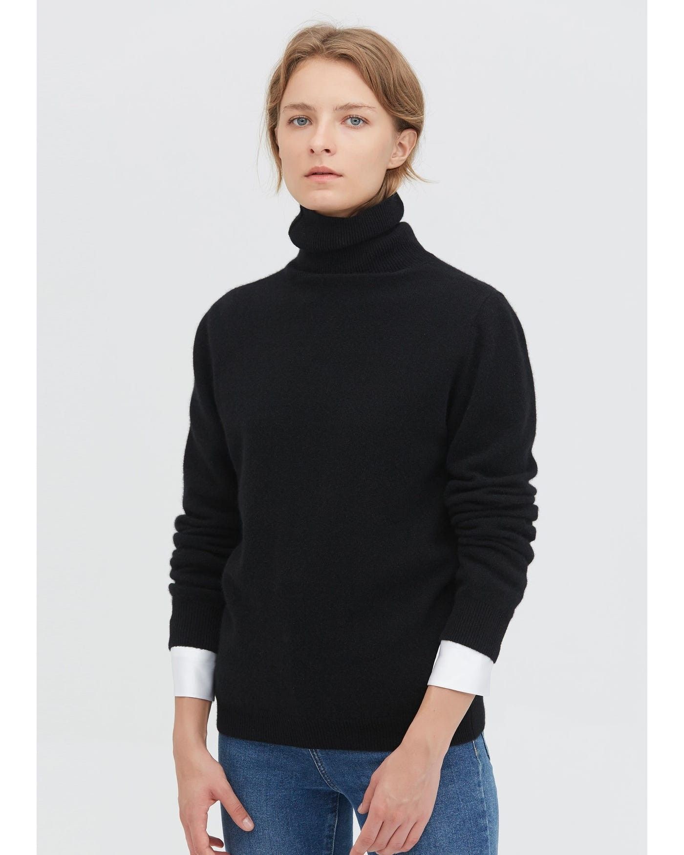 Pure Cashmere Turtleneck Sweater | LilySilk