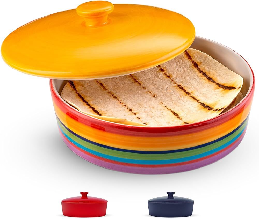 Ceramic Tortilla Warmer by KooK, Colorful Design, Perfect for Pancakes, Holds up to 12 Tortillas,... | Amazon (US)