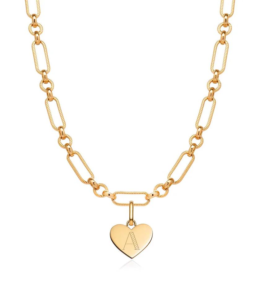 Heart Figaro Chain Necklace (Gold) | Abbott Lyon